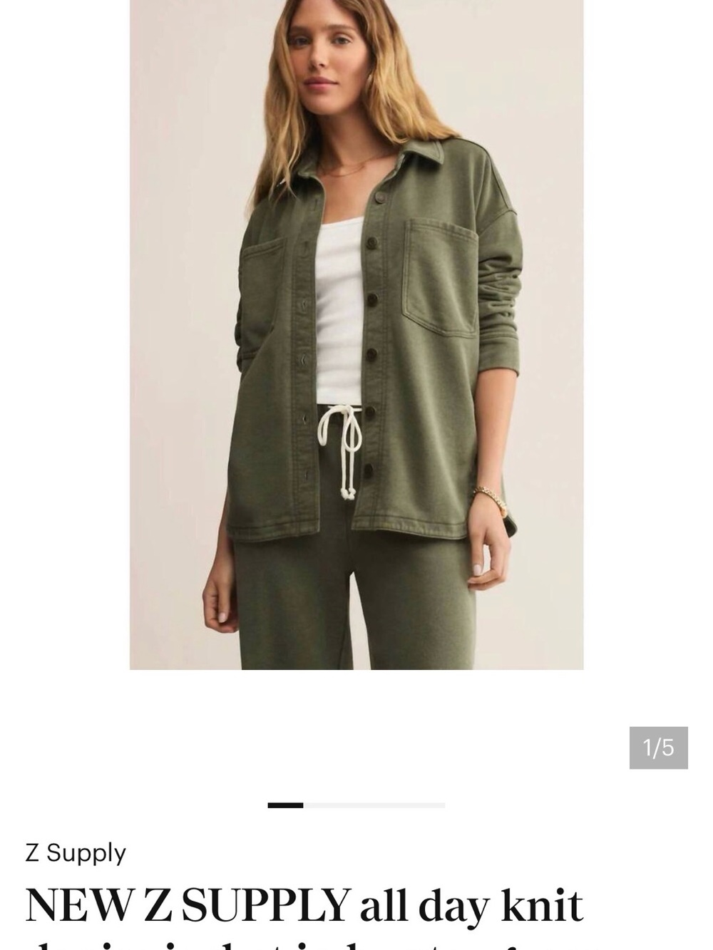 Z Supply Olive Utility Button-Front Jacket